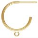 14 K Gold Filled Oorring, 3/4 rond, 15 x 1.27 mm, met open ringetje, per paar